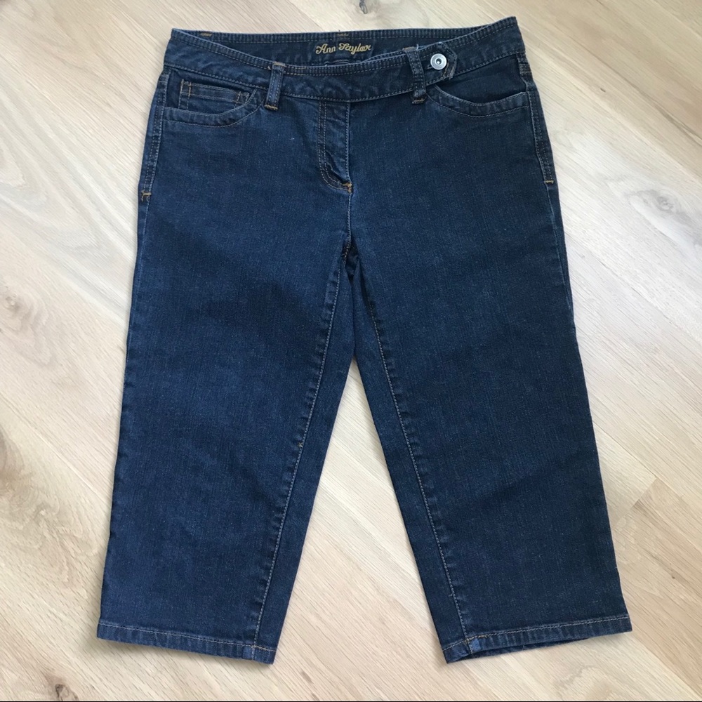 ANN TAYLOR PETITE JEAN CAPRIS - Picture 1 of 6